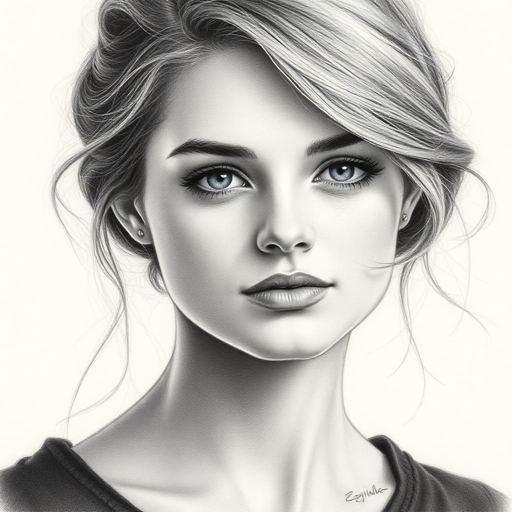 Pencil portrait of a woman